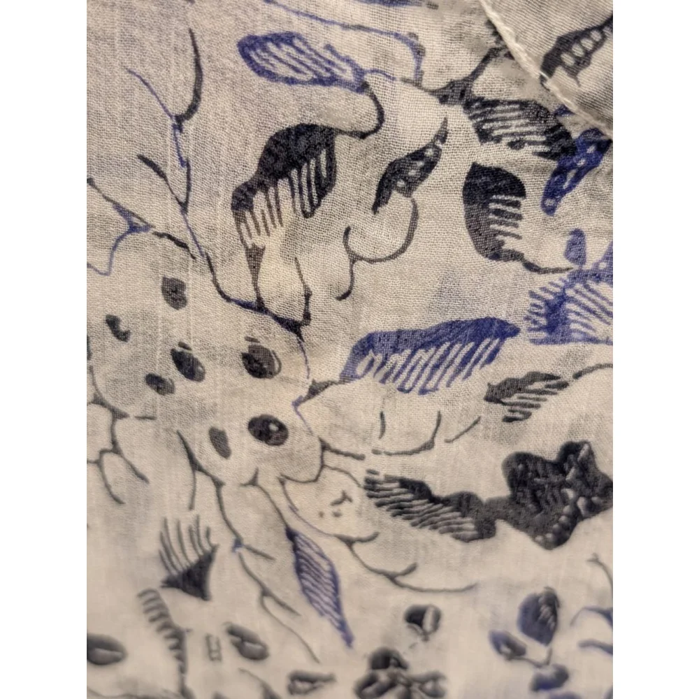 Women's Maeve Floral Print Mini Dress Size 2 White Blue - Picture 6 of 9